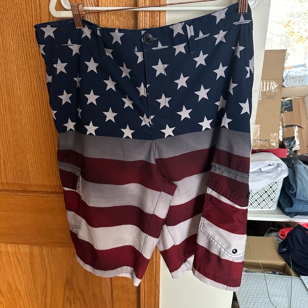 American Flag Swim Trunks Summer Americana